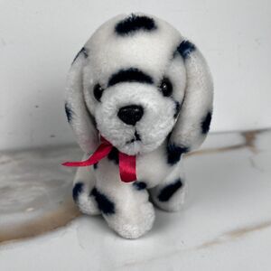Vintage Cute Dalmatian Dog Spotted Plushie Stuffed Animal Toy Mini 5.5in Retro